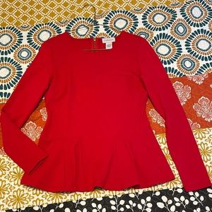 Long sleeve form-fitting Peplum top